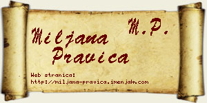 Miljana Pravica vizit kartica